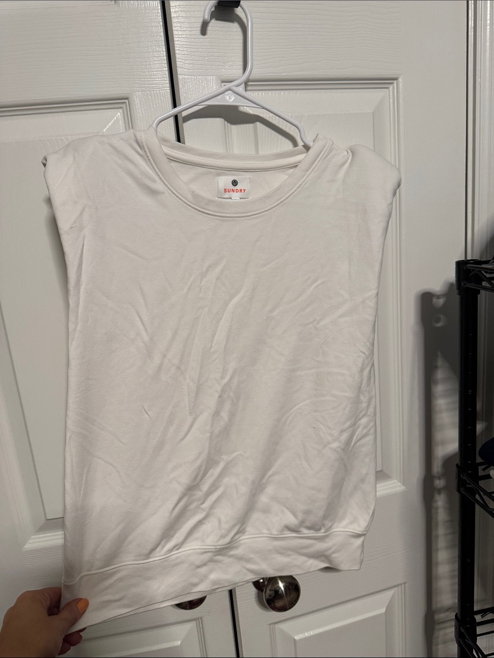 Sundry White Sleeveless Tank Top - Classic Cotton Staple
